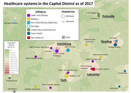 Healthcare systems in the Capital District as of 2017